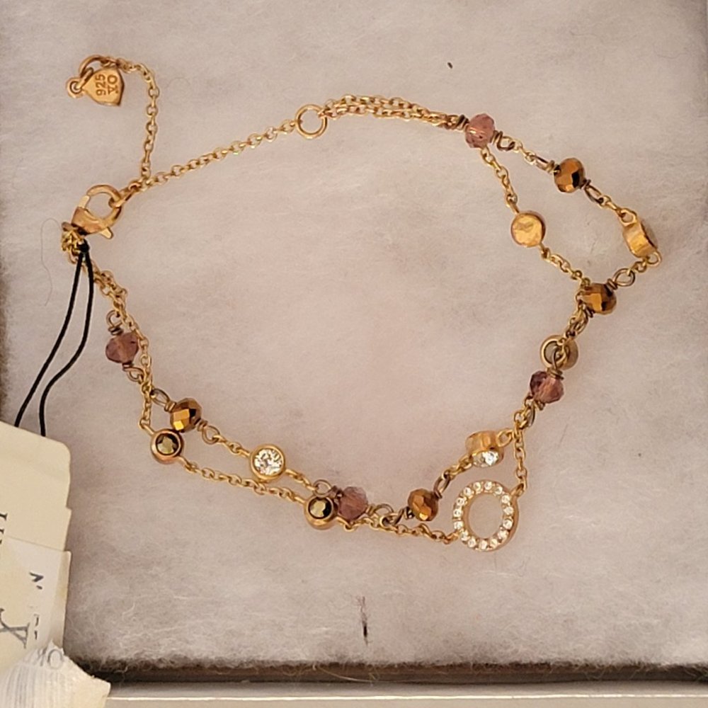 New Judith Jack Sterling Silver Rhinestone Bracelet Necklace Adjust 2 Strands